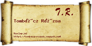 Tombácz Rózsa névjegykártya